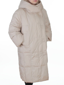 8892 LT. BEIGE Пальто зимнее женское (200 гр. холлофайбер)