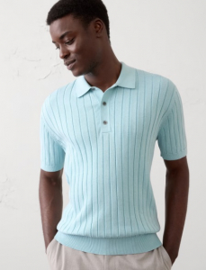 Wide-Ribbed Sweater Polo