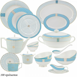 145-302 Чайно-столовый сервиз 100пр. ТИФФАНИ в под.уп.(х0,5)Костяной фарфор