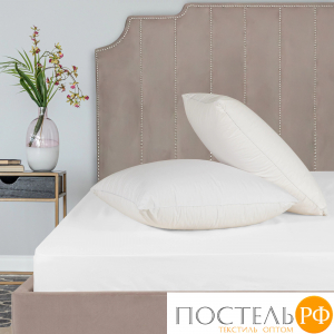 Dome ЛОРЕНО бел Простыня на резинке 180х200+25 (см), 1пр., хл/сат