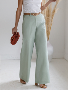 Широкие прямые брюки из плотного поплина