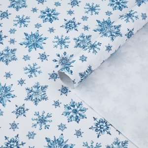 Бумага упаковочная новогодняя крафтовая «Снежинки», 50?70 см