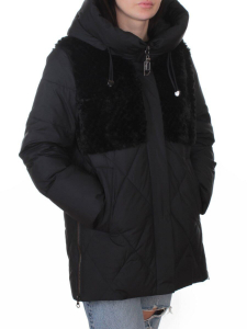 M-8800 BLACK Куртка зимняя стеганная женская (150 гр. холлофайбер)