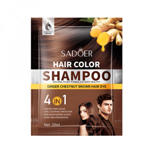 Шампунь-краска для волос с экстрактом имбиря (цвет каштан) 1 шт