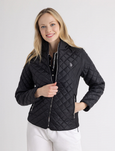 QUILTED SIDE KNIT MOTO JACKET