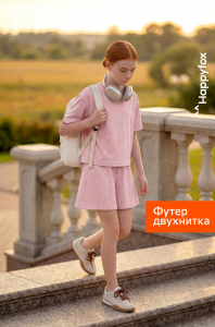 Костюм из футера для девочки оверсайз Happyfox