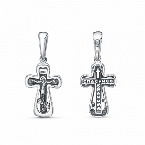 Крест из серебра литье частичное чернение