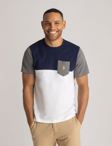 COLORBLOCK JERSEY T-SHIRT WITH POCKET