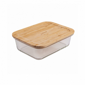 Контейнер из боросиликатного стекла с бамбуковой крышкой BAMBOO TOUCH 1520мл