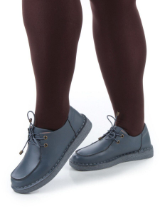 01-D7583-3 BLUE Ботинки демисезонные женские (натуральная кожа)