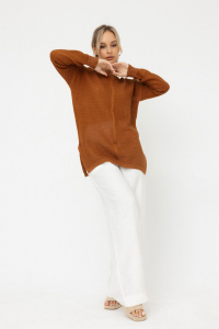 Джемпер из льна 4-313 темное золото