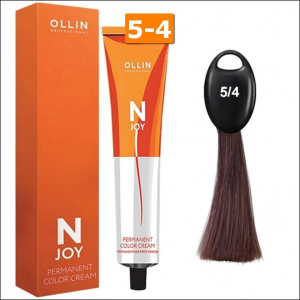 Крем-краска Ollin N-Joy Color Cream 5/4 (светлый шатен медный) – 100 мл