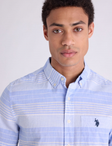 SLUB POPLIN WITH DOBBY SHORT SLEEVE SHIRT