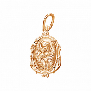 Образ (БМ Владимирская) из серебра позолота штампованный