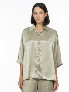 Блуза в пижамном стиле из вискозного жаккарда