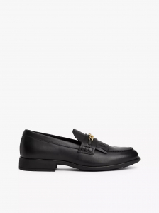 Chain-Link Fringe Accent Leather Loafer