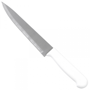 Нож кухонный 175мм белая пластмассовая ручка 