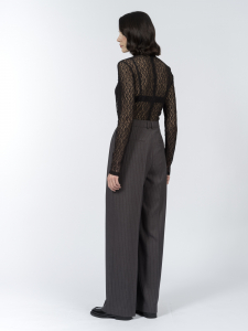 Брюки из вискозной костюмной ткани в полоску