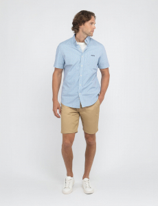 GEO PRINT SHORT SLEEVE POPLIN SHIRT