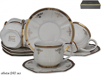 133-117 Чайный набор 240 мл 12пр.АМПИР в под.уп.(х6)Фарфор