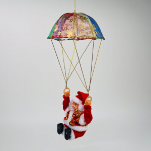 Новогодний декор - Санта на парашюте (двигается, звук)