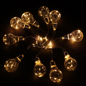 Гирлянда светодиодная роса в лампах 2,5 м 10 шт. 90 LED тёпло-белая