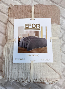 ПЛЕД EFOR МУСЛИН  220*240  (БЕЖЕВЫЙ)