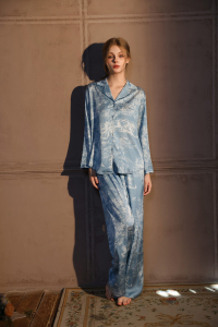 Пижама голубая принт