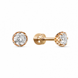 Серьги с фианитом позолоченные серебро 925*