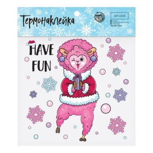 Термонаклейка для одежды новогодняя «Озорная лама», 15?15 см