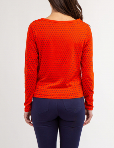 DITSY LONG SLEEVE TWIST FRONT TOP