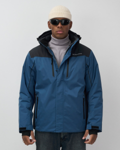 Горнолыжная куртка мужская зимняя синего цвета 7611S