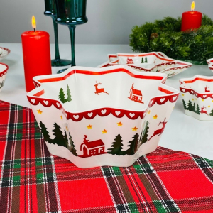 164-047 Салатник 20см НОВЫЙ ГОД в под.уп.(х24)Фарфор