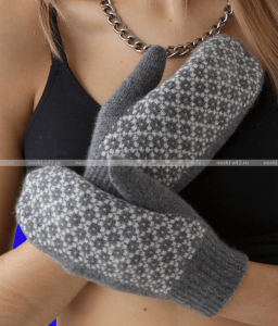 2 ПАРЫ - Варежки женские шерстяные арт. 6А63