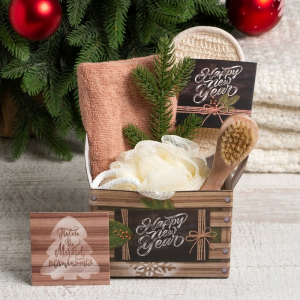 Набор подарочный новогодний «Этель» «Happy new year», полотенце 30?60 см и аксессуары (6 предметов)