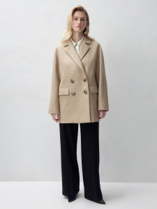 Укороченное двубортное пальто