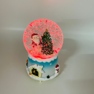 Новогодний декор - Снежный шар 16 см (стекло, свет, музыка) в ассортименте