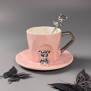 315-074 Чашка 250мл с блюдцем и ложкой в под.уп.(х12)Фарфор