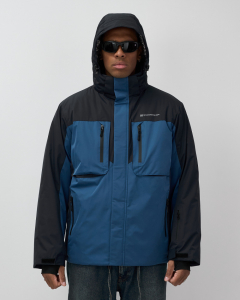 Горнолыжная куртка мужская зимняя синего цвета 7616S