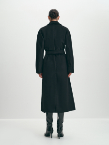 Длинное демисезонное шерстяное пальто