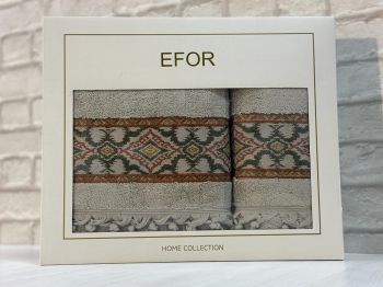 Набро полотенец EFOR из 2-х предметов (50*90.70*140) модель орнамент (капучино) KAPUCINO