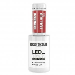 Гель для ногтей  Led Tech BelorDesign красный 408 Red стойкость,цвет