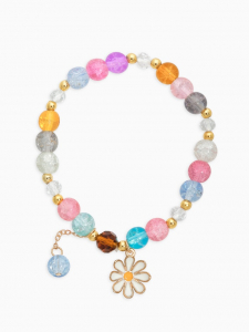 Браслет «Радость» ромашка, цветной в золоте, d=7