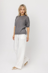 Джемпер из льна 4-230 стальной