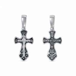 Крест из серебра литье частичное чернение