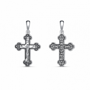 Крест из серебра литье частичное чернение