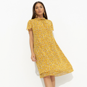 Платье с креативным воротником, Мечтательная (желтый)