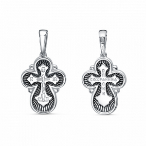 Крест из серебра литье частичное чернение