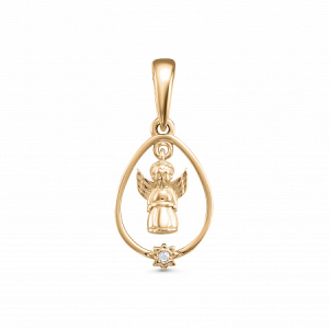 Подвеска (Ангел) с фианитом позолоченная серебро 925*