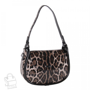 Сумка женская кожаная 98282 leopard coffee Velina Fabbiano-Safenta